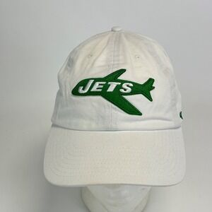 47 Brand New York Jets Hat Mens OSFA White Good Adjustable Strapback Cap